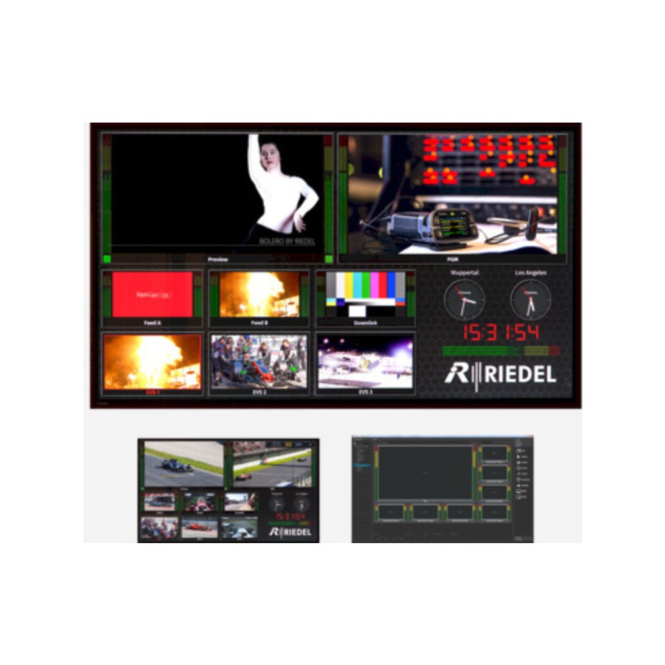 Riedel Micron Multiviewer App, application multiviewer virtuelle 18 canaux et 4 écrans pour MediorNet